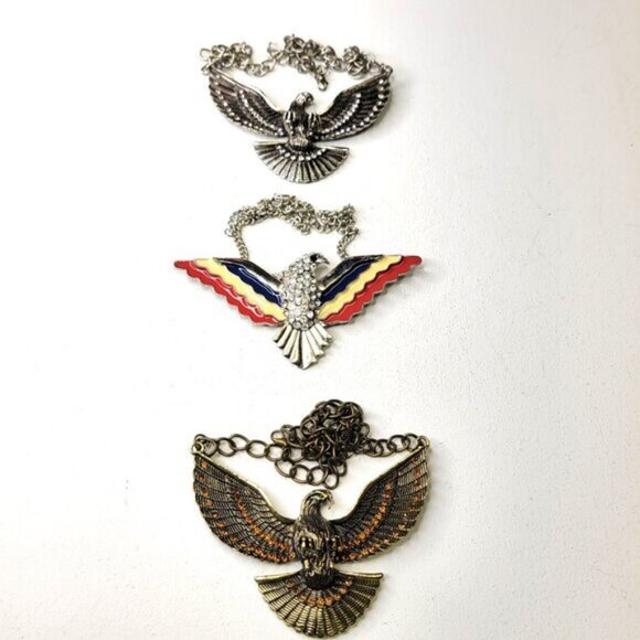 American Eagle Pendant Necklace Eagle Pendant Statement Bird Pendant - Picture 3 of 13
